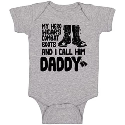 Belle Homie My Hero Wears Combat Boots I Call Him Daddy - Funny Baby Essentials Bodysuit - Baby Girl Clothes