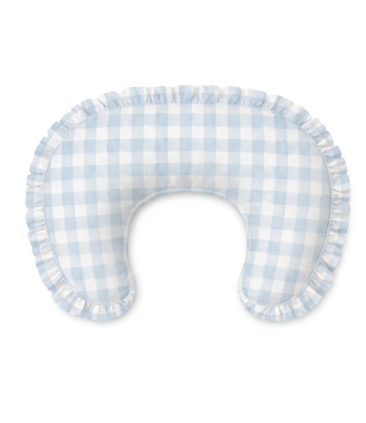 Little Mae Blue Checkered Ruffle Nursing Pillow Cover – EasyTot