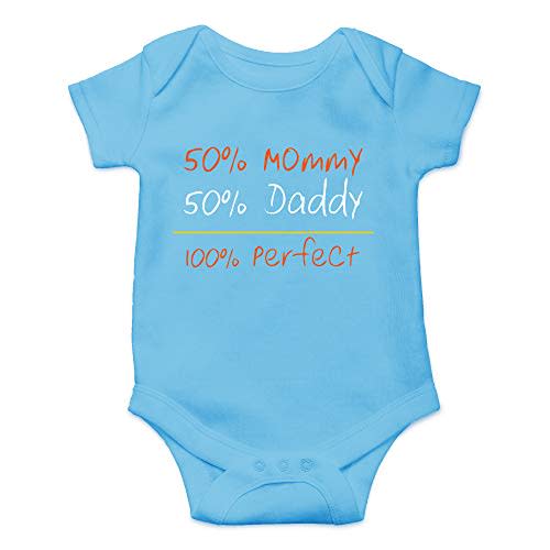 CBTwear 50% Mommy + 50% Daddy = 100% Perfect - Soon to Be Mom and Dad - Cute Infant One-Piece Baby Bodysuit