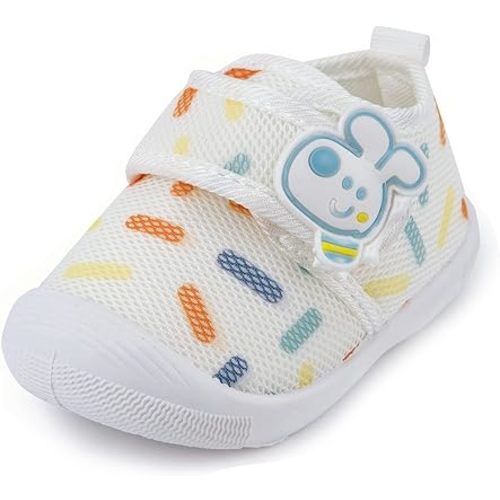 WILLFUN Toddler Squeaky Shoes Baby Boy Girl First-Walking Sneakers Infant Soft Sole Little Kid Trainers for 0-3-Year-old First Walkers