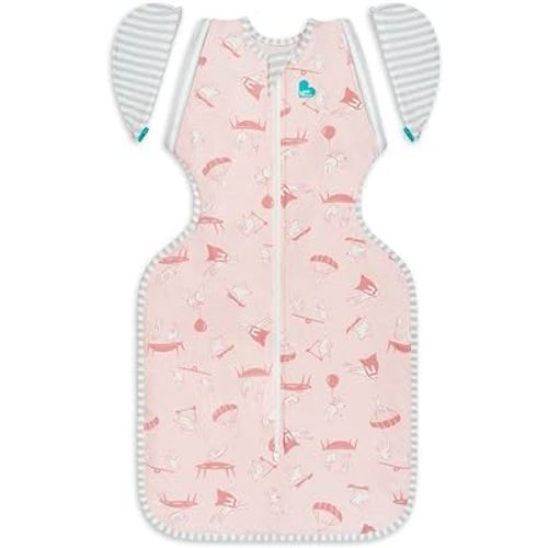 Love to Dream Swaddle Up Transition Swaddle, Patented Zip-Off Wings, Gently Help Baby Transition from Being Swaddled to Arms Free When Showing Signs of Rolling, Lite 0.2 TOG, 13-19 lbs, Pink