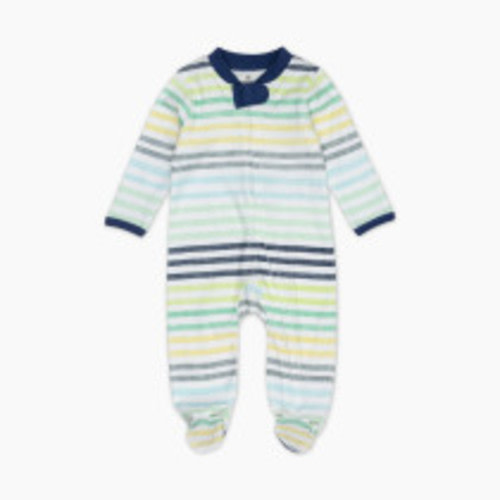 Honest Baby Clothing Organic Cotton Sleep & Play - Rainbow Stripe Blue, 6-9 M