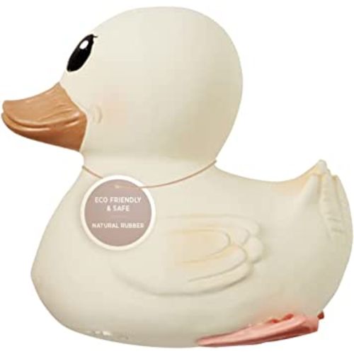 HEVEA Kawan Mini Rubber Duck - 100% Natural Rubber Baby Bath Toy - Eco Friendly, Perfect for Playing, Teething, and Bathing - Mold Free Bath Toys - Marshmallow White