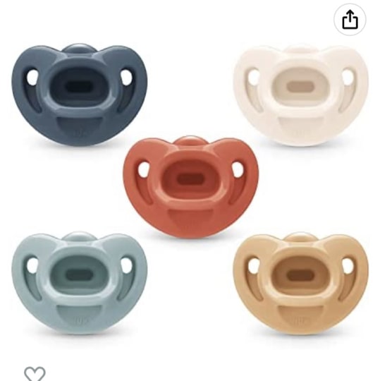 NUK Comfy Orthodontic Pacifiers, 0-6 Months, Timeless Collection, Pack of 5