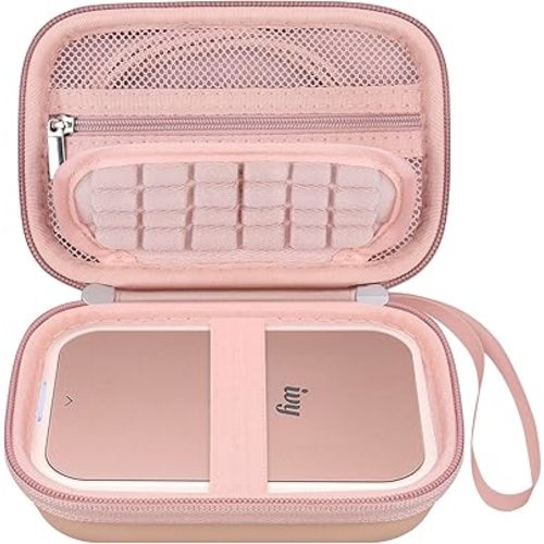Elonbo Carrying Case for Canon Ivy 2 Mini/Canon Ivy Mini Photo Printer, Portable Bluetooth Instant Camera Printer Storage Holder Trave Bag, Mesh Bag fits Photo Paper Cable, Rose Gold+ Gold