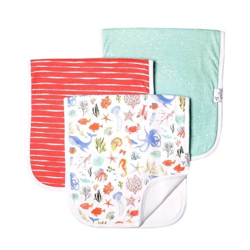Copper Pearl Baby Burp Cloth Large 21''x10'' Size Premium Absorbent Triple Layer Gift Set 'Nautical' (Pack of 3) - Large