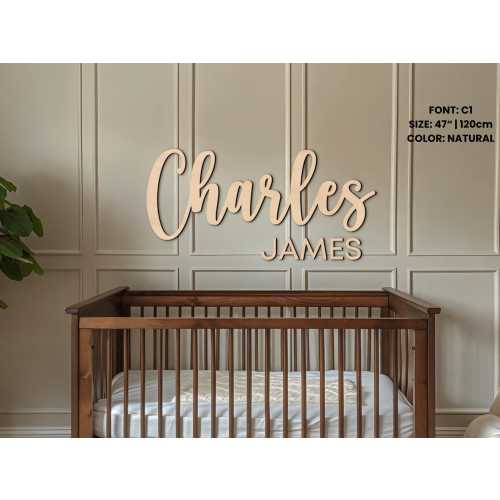 Custom Wooden Name Sign, Wooden Baby Name Sign, Nursery Room Sign, Nursery Wall Sign, Kids Room Wall Art, Personalized Home Decor