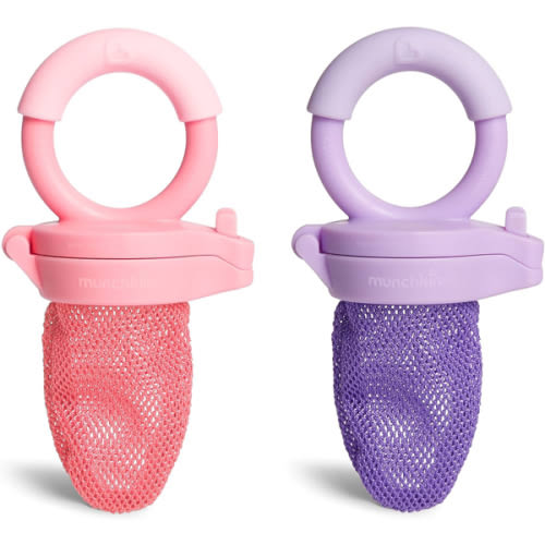 Munchkin Baby Feeder for Fresh Food and Fruit, 2 Pack, Coral/Purple