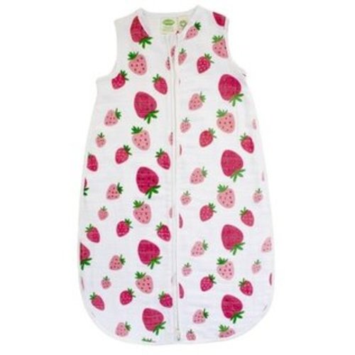 Strawberries Print Organic Cotton Muslin Sleep Sack by Parade Baby