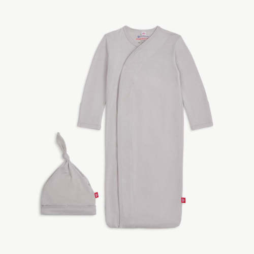 wind chime modal magnetic cozy sleeper gown + hat set - 3-6mo size