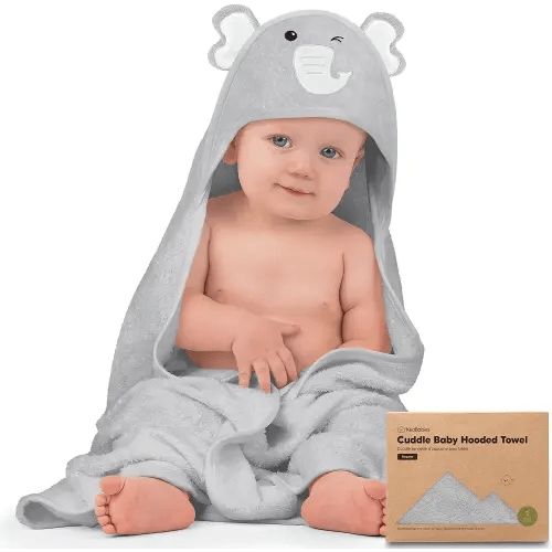 KeaBabies Baby Hooded Towel - Viscose Derived from Bamboo Baby Towel, Toddler Bath Towel, Infant Towels, Large Hooded Towel, Organic Baby Towels with Hood for Girls, Babies, Newborn Boys (Elephant)