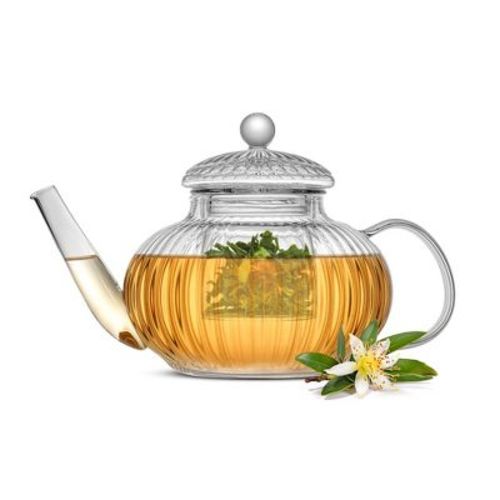 JoyJolt Fluted Glass Teapot with Tea Infuser - 33.8 oz