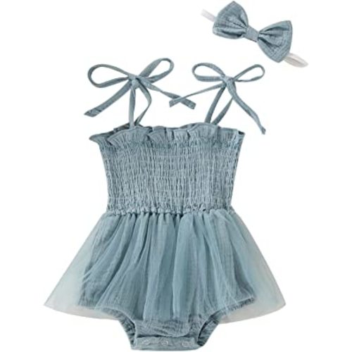 Newborn Baby Girl Sleeveless Rompers Summer Clothes Cotton Bodysuit with Headband