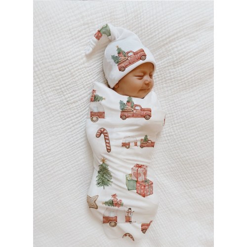Christmas Swaddle Blanket Watercolor Christmas Hospital Photo Blanket Christmas Baby Outfit Christmas Baby Boy Coming Home Outfit Shower