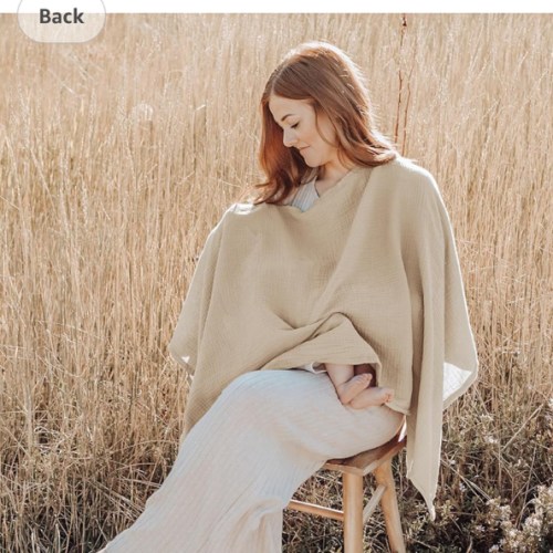 Konssy Muslin Nursing Cover for Breastfeeding, 360° Full Privacy Breathable 100% Cotton Breastfeeding Cover, Multi-use Carseat Canopy