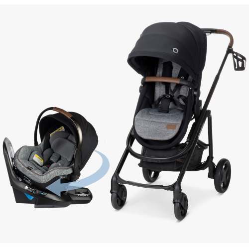 Maxi-Cosi Tayla Max + Peri 180 Rotating Infant Car Seat Travel System Bundle - Onyx Wonder