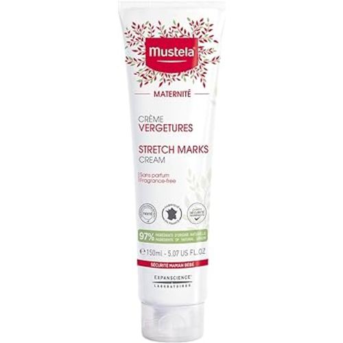 Mustela Maternity Stretch Marks Cream for Pregnancy - Natural Skincare Massage Moisturizer with Natural Avocado, Maracuja & Shea Butter - Lightly Fragranced or Fragrance Free - Various Sizes