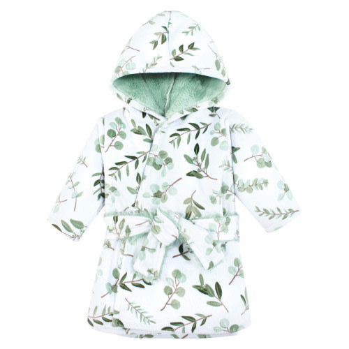 Hudson Baby Mink with Faux Fur Lining Pool and Beach Robe Cover-ups, Eucalyptus
