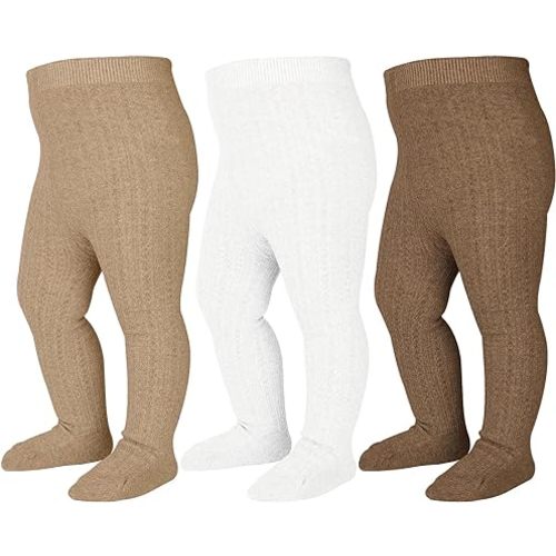 Baby Tights Cable Knit Tights Baby Leggings Seamless Cotton Stockings  Pantyhose 3/4 Pack for Infants Toddlers 0-4T
