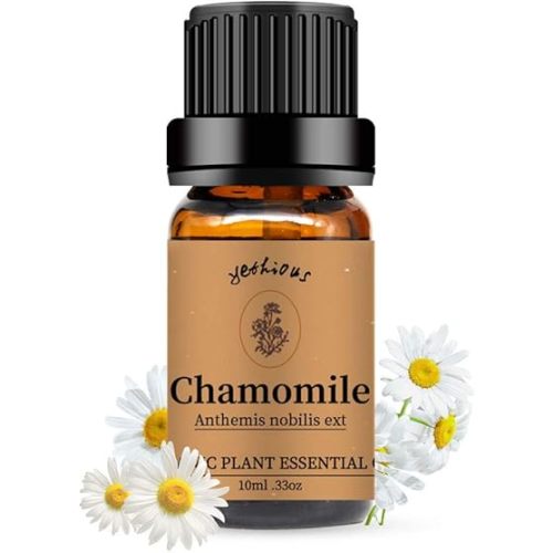 Yethious Organic Chamomile Essential Oil 100% Pure Aromatherapy Oils for Diffuser, Skin, Hair and Face, 10 Milliliters