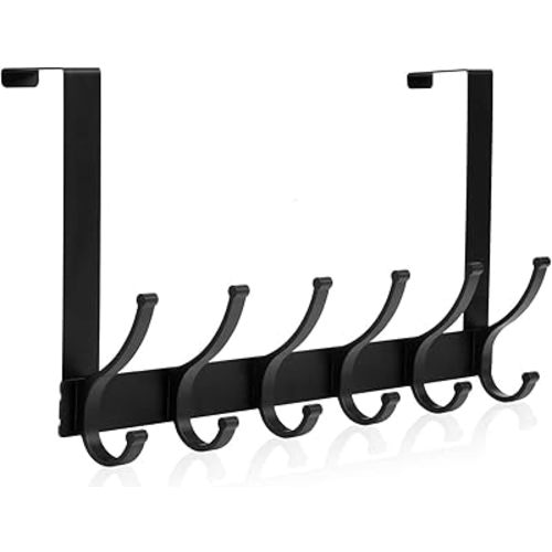 Optish Over The Door Hooks, Door Hanger Hooks for Hanging, Over The Door Towel Racks for Bathroom, Coat Rack Door Towel Hanger Towel Hooks (1Pack, Black)
