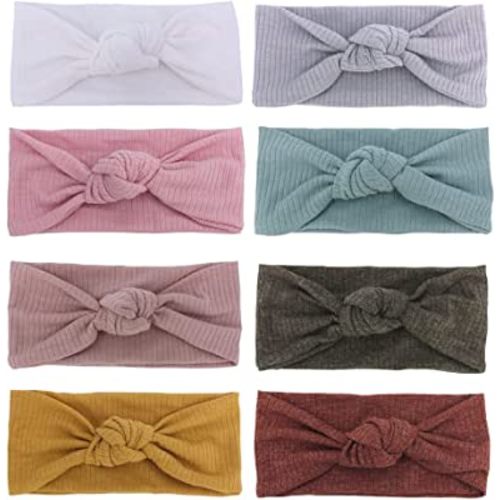 Baby Headbands Stretchy Hairbands Hair Bow Elastics for Baby Girls Newborn Toddlers Infant Kids (Knot Headband Mustard)