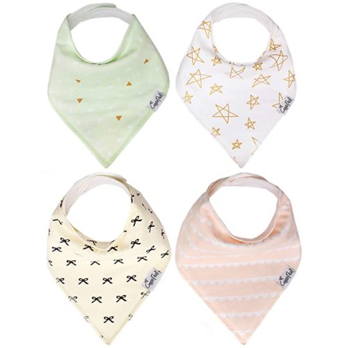 Copper Pearl Baby Bandana Drool Bibs for Drooling and Teething 4 Pack Gift Set Paris, Soft Set of Cloth Bandana Bibs for Any Baby Girl or Boy, Cute Registry Ideas for Baby Shower Gifts