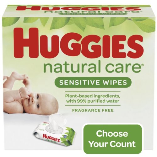 Huggies Natural Care Sensitive Baby Wipes, Unscented, 6 Flip Lid Packs (288 Wipes Total) - Huggies Natural Care Sensitive Baby Wipes, Unscented, 6 Flip Lid Packs (288 Wipes Total)