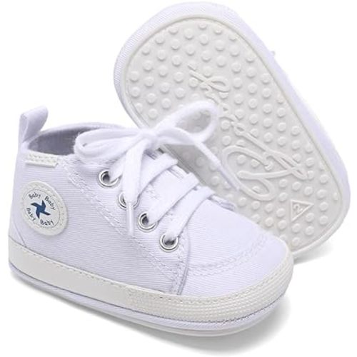 Baby Girls Boys Shoes Soft Anti-Slip Sole Newborn First Walkers Star High Top Canvas Denim Unisex Infant Sneaker