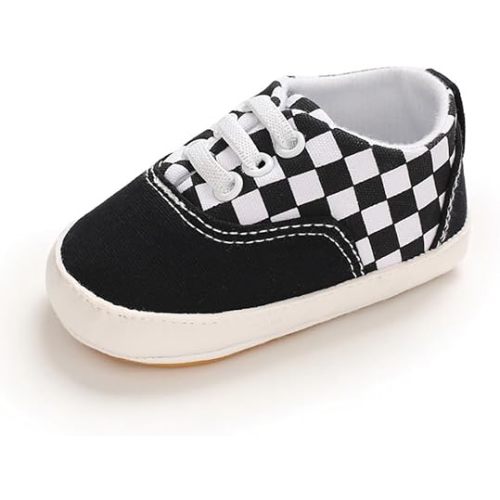 Clowora Unsex Baby Boys Girls Canvas First Walkers Shoes,Infant Non Slip Soft Sole Toddler Flat Lazy Loafers Sneaker