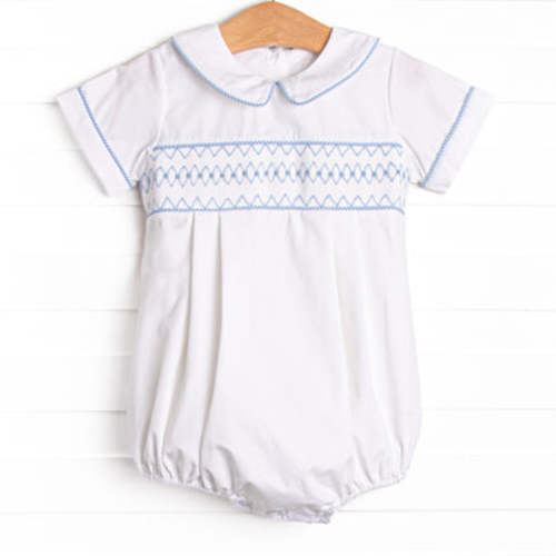 Sweet Spring Smocked Bubble, White – Stitchy Fish