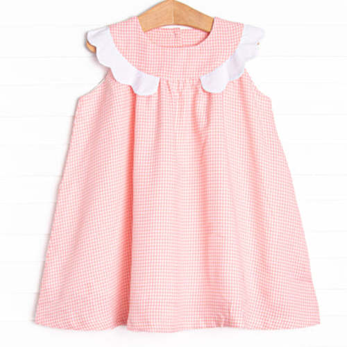 Simple Scallops Dress, Pink – Stitchy Fish