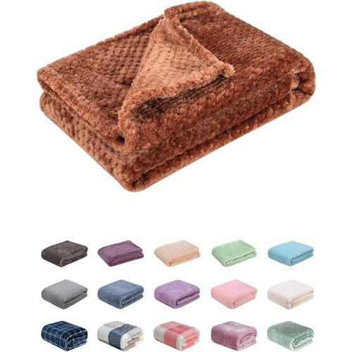 Fuzzy Blanket or Fluffy Blanket for Baby Girl or boy, Soft Warm Cozy Coral Fleece Toddler, Infant or Newborn Receiving Blanket for Crib, Stroller, Travel, Decorative (28Wx40L, XS-Deep Coffee)