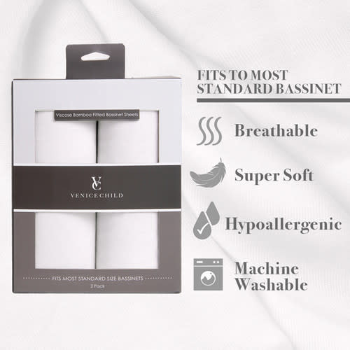 Viscose From Bamboo Bassinet Sheets 2 Pack Box