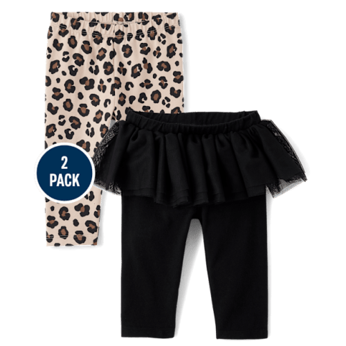 Baby Girls Leopard Tutu Leggings 2-Pack - TAN | The Children's Place