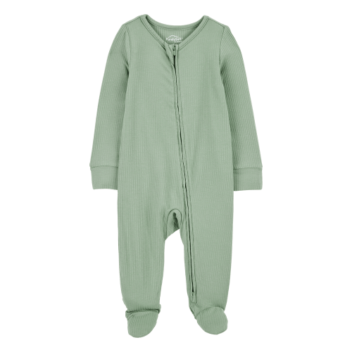3M Ivory Baby Leaf Print 2-Way Zip PurelySoft Sleeper Pyjamas - Ivory | Carter’s Oshkosh Canada