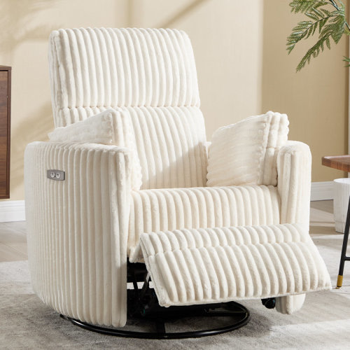 Mercer41 Elegant Swivel Rocker Power Recliner With Customizable Cushions For Maximum Comfort | Wayfair