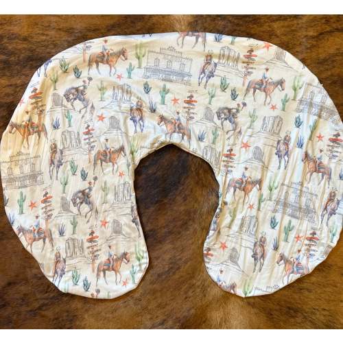 Out west white baby boppy pillow cover