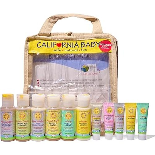 California Baby Deluxe Travel Set | Wash + Hand Lotion Travel Size | Mixed Product Gift Set