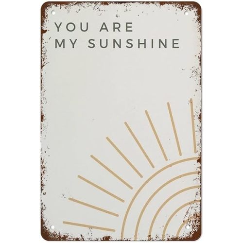 Nursery Prints Boho Gallery Wall Prints Metal Signs You are My Sunshine Boho Retro Poster Vintage Tin Sign Garage Man Cave Shop Bar Wall Decor Plaque 12x17 Inch
