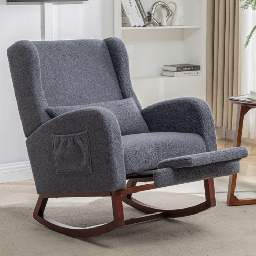 Harriet Bee Julyanna 30.1" Wide Gliders Rocking Chair with Solid Wood Leg and Footrest "& Reviews" | Wayfair