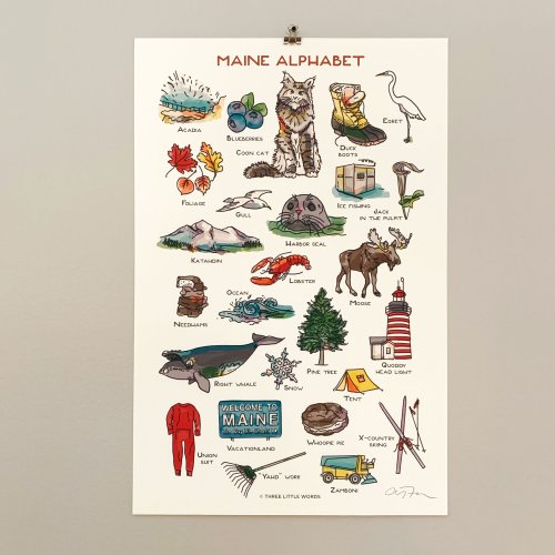 MAINE Alphabet Print - 11x17"