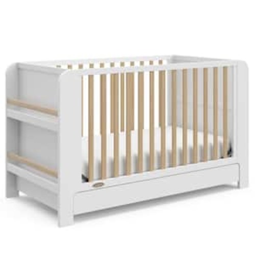 Read with Me White with Driftwood 3-in-1 Convertible Crib with Drawer