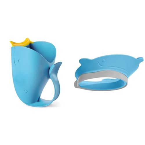 Skip Hop Baby Bath Gift Set with Moby Tear-Free Waterfall Rinser and Shower Visor, Blue