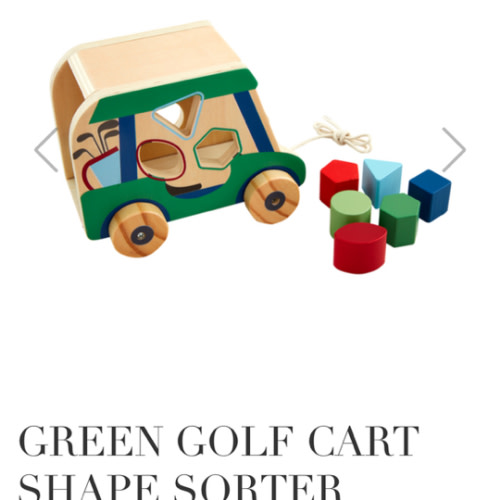 Green Golf Cart Shape Sorter