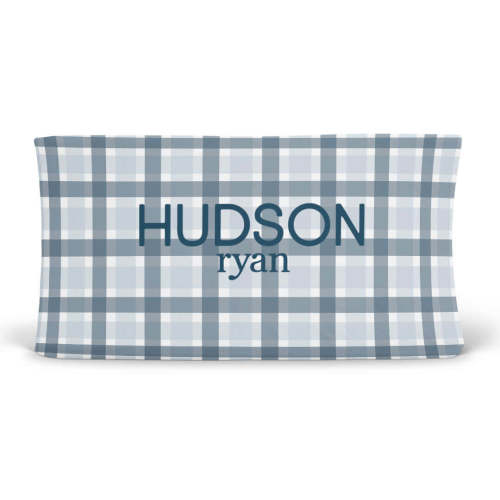 Paxton's Plaid Personalized Changing Pad Cover
