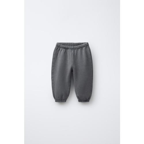 WASHED EFFECT JOGGER PANTS WITH LABEL - Anthracite grey | ZARA United States