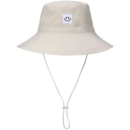 MaxNova Baby Sun Hat Smile Face UPF 50+ Toddler Bucket Hat for Boys Girls 0-7 Years