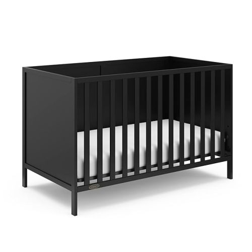 Graco Theo 3-in-1 Convertible Baby Crib - GREENGUARD Gold Certified, Converts to Toddler Bed & Daybed, Fits Standard Full-Size Baby Crib Mattress, 4 Adjustable Mattress Heights (Black)
