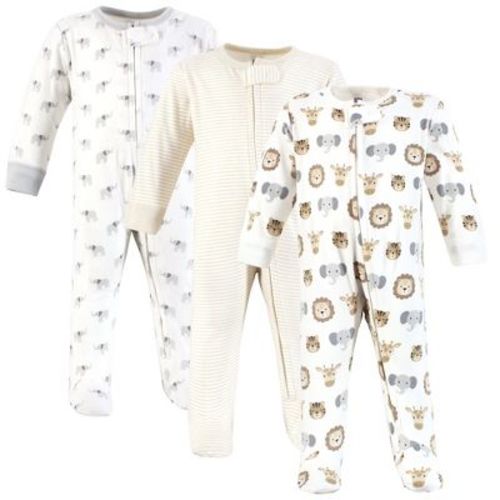 Hudson Baby Cotton Sleep and Play, Happy Little One Safari, Newborn